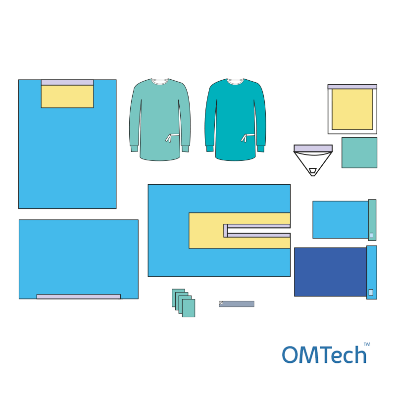 Комплект одягу та покриттів операційних OMTech™ для ортопедії (кульшовий суглоб) №29 стерильний